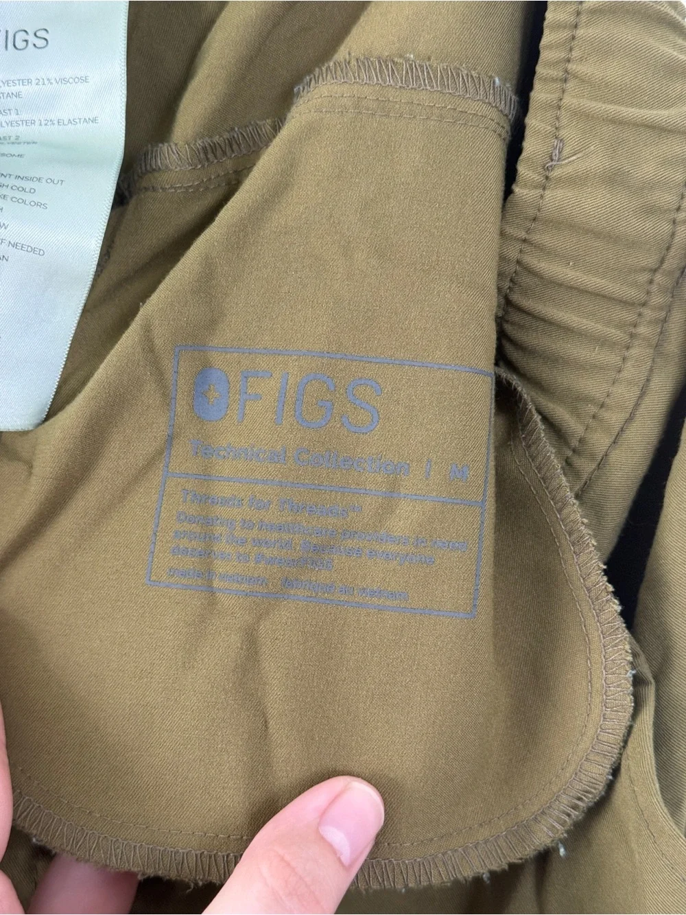 FIGS Tansen Jogger Scrub Pants Men’s Size Medium Martini Olive Stretch Medical